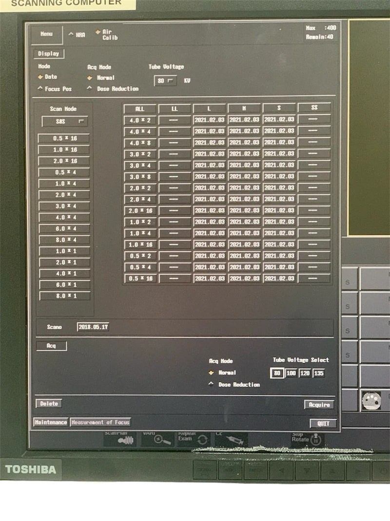 Toshiba Aquilion 16 Slice CT Scanner 2004